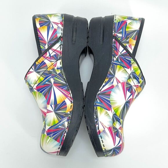 SANITA Women’s Size  38 / 7 Straton Colorful Lines Swirls Nursing Danish Clog - Picture 7 of 10